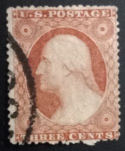 US Scott #26 Used VF 3c Washington Stamp 1857