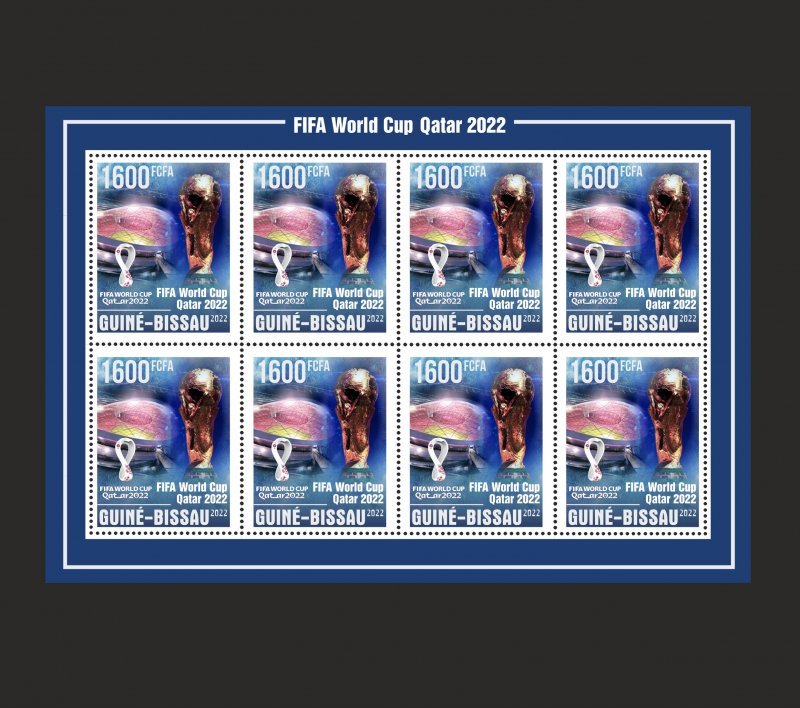 Stamps.World Cup in Qatar Soccer Guinea - Bissau 2022 year , 6 sheet perforated