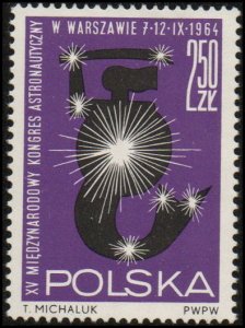 Poland 1266 - Mint-NH - 2.50z Warsaw Mermaid / Stars (Disturbed corner) (1964)