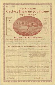 1924 - Cyclone-Tornado Insurance Claim - Ephemera 1190