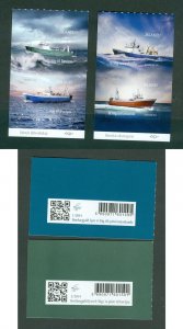 Iceland. 2014. 2 Booklet Panels. MNH. Fishing Vessels.. Scott# 1346-47-48-49.