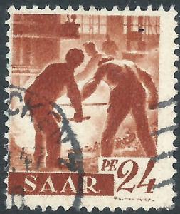 Saar, Sc #163, 24pf Used