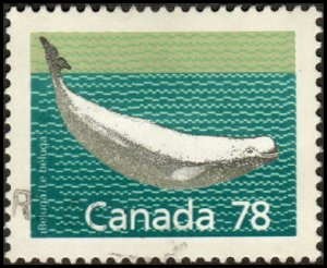 Canada 1179B - Used - 78c Beluga Whale (Perf 13) (1990) (cv $6.00)
