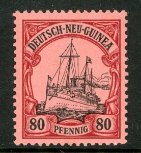 Germany 1901 New Guinea 80pf Lake/Black Yacht Unwmk Scott # 15 Mint E371