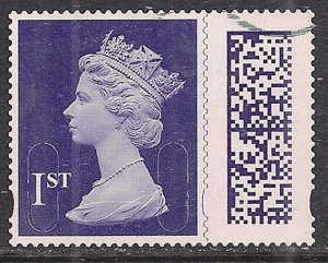 GB 2022 QE2 1st Purple Barcode Machin SG V4506 MEIL Used ( J803 )