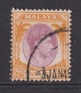 Singapore   #14  used 1948  George VI  25c