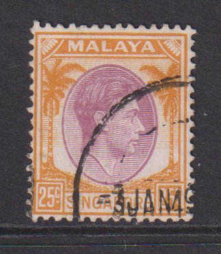 Singapore   #14  used 1948  George VI  25c