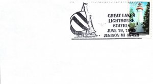 SPECIAL PICTORIAL POSTMARK CANCEL LIGHTHOUSE SERIES JENISON MICHIGAN 1995