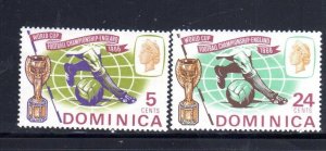 DOMINICA #195-196 1966 WORLD CUP SOCCER ISSUE MINT VF NH O.G