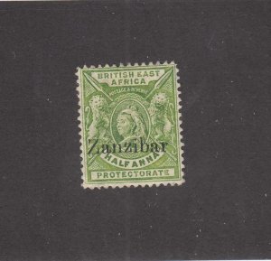 ZANZIBAR # 32 VF-MH 1/2a YELLOW/GREEN CAT VALUE $40