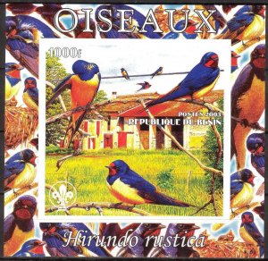 Benin 2003 Birds (3) Scouting Scouts S/S Imperf. MNH