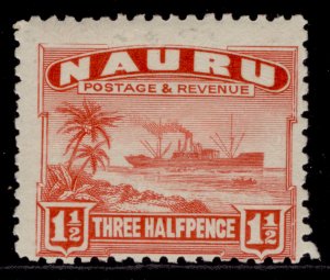 NAURU GV SG28A, 1½d scarlet, M MINT.