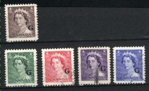 Canada #O33-O37   u VF 1953 PD