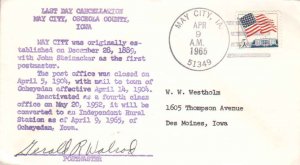 United States Iowa May City 51349 1965 4-bar  1952-1965  Philatelic.