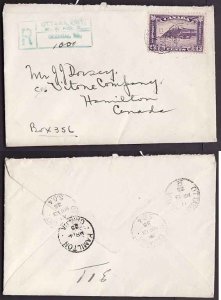 Canada-covers #9613 - 13c KGV Quebec Citadel reg'd-Carleton County-Ottaw...