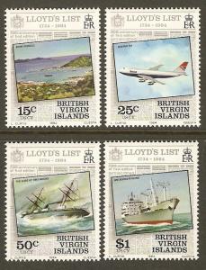 Virgin Islands #466-9 NH Lloyd's List