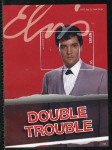 NEVIS  ELVIS PRESLEY DOUBLE TROUBLE IMPERFORATE SOUVENIR SHEET I MINT NH