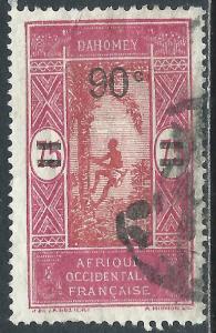 Dahomey, Sc #91, 90c on 75c, Used