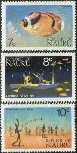 Nauru 1973 SG104-106 Fish Fishing Playing MNH