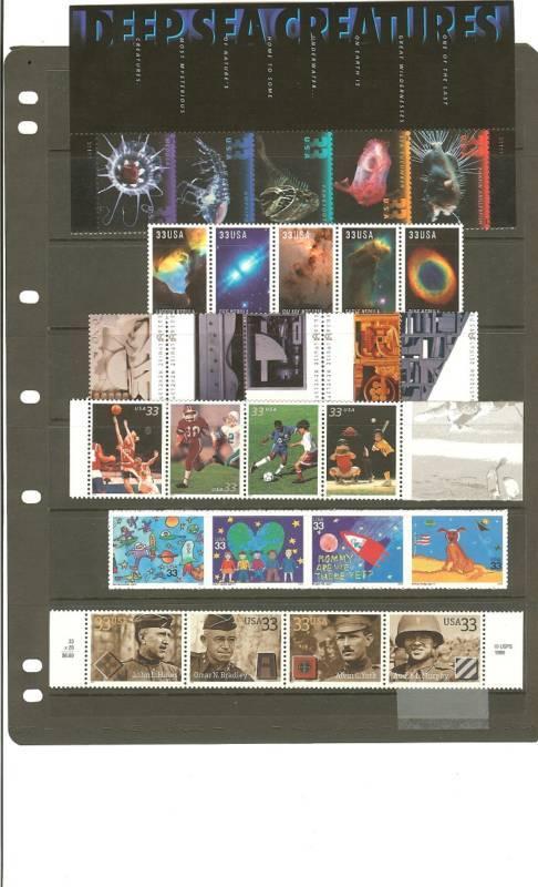 US 2000 Commemorative Year Set with 39 Stamps MNH