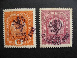 Czechoslovakia Revolutionary overprint 1918 6h MNH, 10h MNG