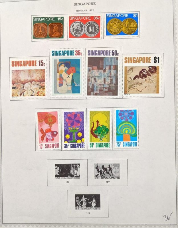 EDW1949SELL : SINGAPORE Nice collection of ALL DIFF. VF MOG Cplt sets. Cat $435.