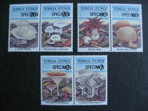 Tonga mushrooms specimen overprint Sc 977-9 MNH check them out! 