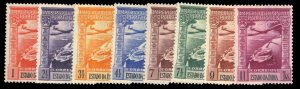 Portuguese Colonies, Portuguese India #C1-8 Cat$17.65, 1938 Airpost, complete...