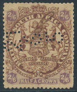 Rhodesia, Sc #35, 2sh6d Used (perfin)