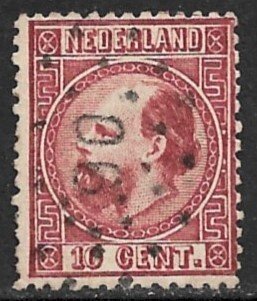 NETHERLANDS 1869-70 20c Lake King William III Portrait Issue Sc 8b Used
