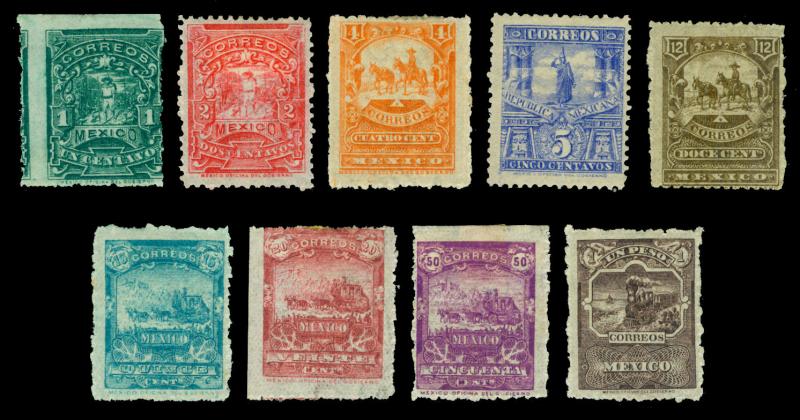 MEXICO 1897-98 Mail Train, Stagecoach, Mule  complete set Scott# 269-278 mint MH