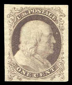 United States, 1875 Reprints of the 1851 Issue #40TC5 Cat$275, 1875 1c trial ...