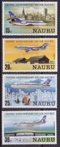 NAURU  SC#210-213 Air Nauru 10th Anniversary (1980) MNH