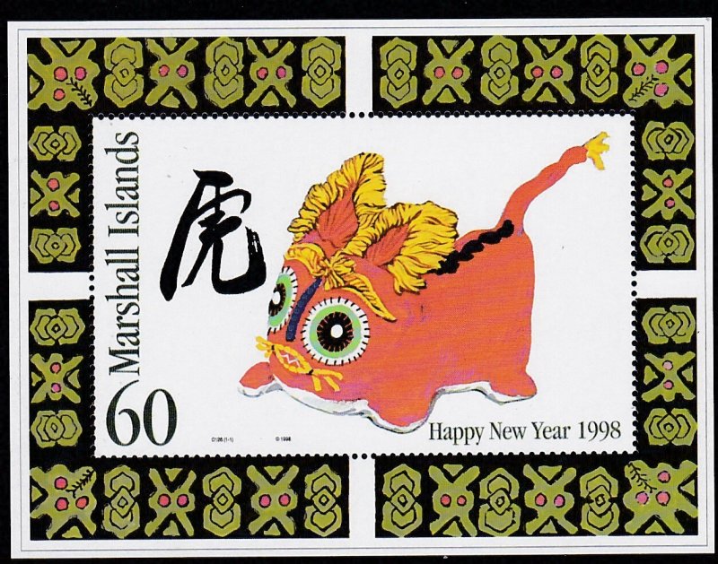 Marshall Islands # 651, Year of the Tiger, Souvenir Sheet, Mint NH, 1/2 Cat.