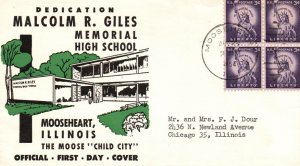 1954 FDC US Event - Dedication Malcolm R. Giles, Memorial HS - F25672