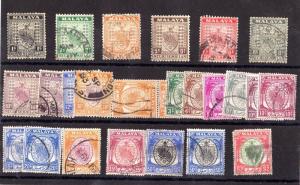 Malaya Negri Sembilan Collection of 25 Values Fine Used X5663