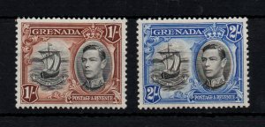 Grenada 1938-50 1/- & 2/- Perf 13.5 & 12.5 LHM SG160A & SG161A WS38728