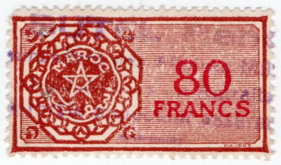 (I.B) France Colonial Revenue : Morocco Duty 80Fr