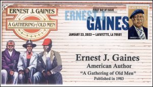 23-030, 2023, Ernest J Gaines, First Day Cover, Digital Color Cancel, Lafayette
