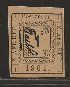 TRANSVAAL SC# 190 (SG#16b)  NO LINE ABOVE LR '1'   FVF/MOG