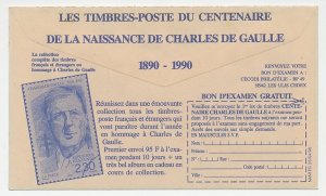 Postal cheque cover France 1990 Stamp - Charles de Gaulle - Tuberculosis