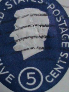 ​UNITED STATES-1962-SC#U544 ABRAHAM LINCOLN CUT SQUARE ENVELOPE  USED