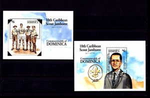 DOMINICA - 1995 - BOY SCOUTS - 18th WORLD JAMBOREE - OVPT - 2 X MNH S/SHEETS!