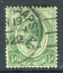 SOUTH AFRICA; Early 1900s GV issue fine used 1/2d. value nice POSTMARK