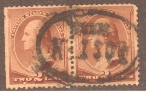 United States, Scott #210, Used, Pair, left N/C