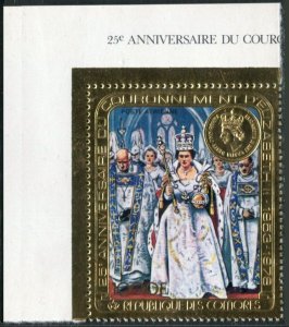 Comoro Isls 314 note 1,MNH.Michel 414,415 sheet, QE II Coronation,25th Ann.1978.