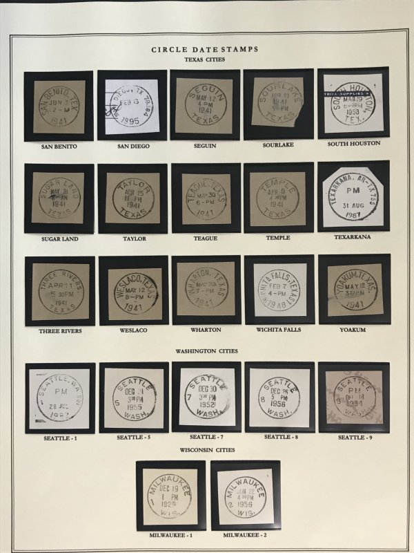 US Circular Date Stamp Collection (Odd/Boys/Girls/Double Town/Port/City/State)