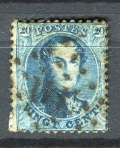 BELGIUM; 1860s early classic Leopold issue used 20c. value