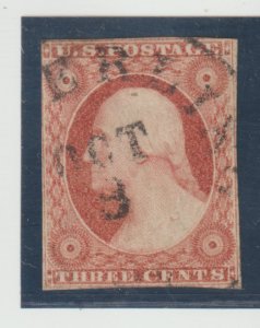 US Scott #11 Used Oct.8 Town Cancelation CXL 3c George Washington