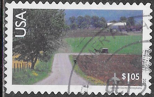 US C134 Used - Scenic American Landscapes - Lancaster County - Horse & Buggy